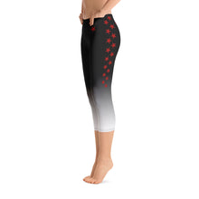 Load image into Gallery viewer, Red Stars at Night - Capri Leggings