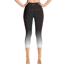 Load image into Gallery viewer, Red Stars - Yoga Capri Leggings