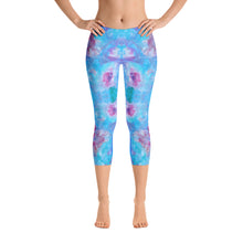 Load image into Gallery viewer, Blue Spring Flowers - Capri Leggings
