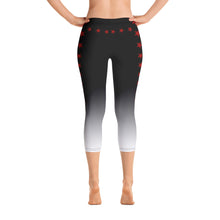 Load image into Gallery viewer, Red Stars at Night - Capri Leggings