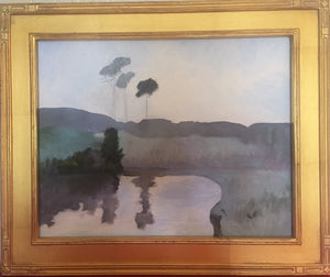 "Foggy Day" Plein Air painting is Santa Barbara Bird Refuge - 17.5"W x 14.5"H