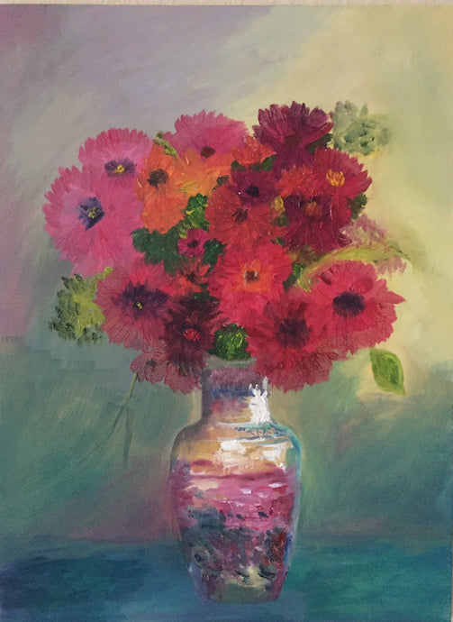 Still Life Flowers Canvas Oil Painting | Hanging Wall Art | Flower In A Beautiful Vase 18