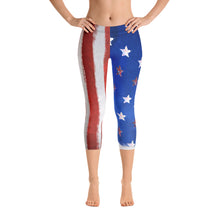 Load image into Gallery viewer, 4th of July American Flag - Capri Leggings
