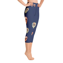 Load image into Gallery viewer, Day of the Dead - All-Over Print Yoga Capri Leggings