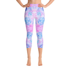 Load image into Gallery viewer, Pink Spring Flowers - Yoga Capri Leggings