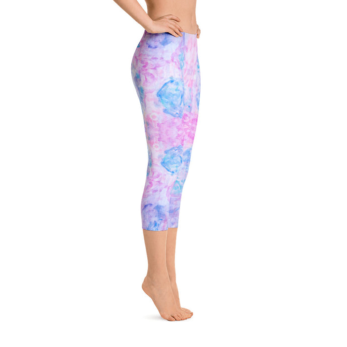 Pink Spring Flowers - Capri Leggings